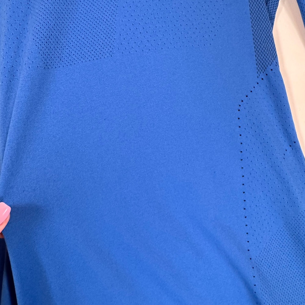 Gymshark Apex Seamless Long Sleeve T-Shirt Mens M Blue Mesh Vented Workout Gym - Picture 7 of 12